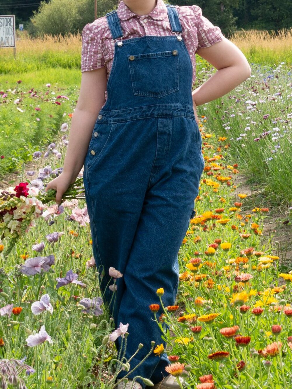 Afends Womens Louis - Denim Baggy Overalls - Authentic Blue